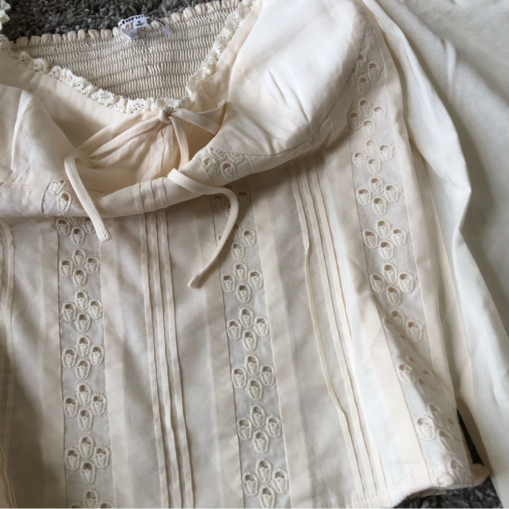NWT Reformation Isadora Cotton Top - Cream - Picture 7 of 11